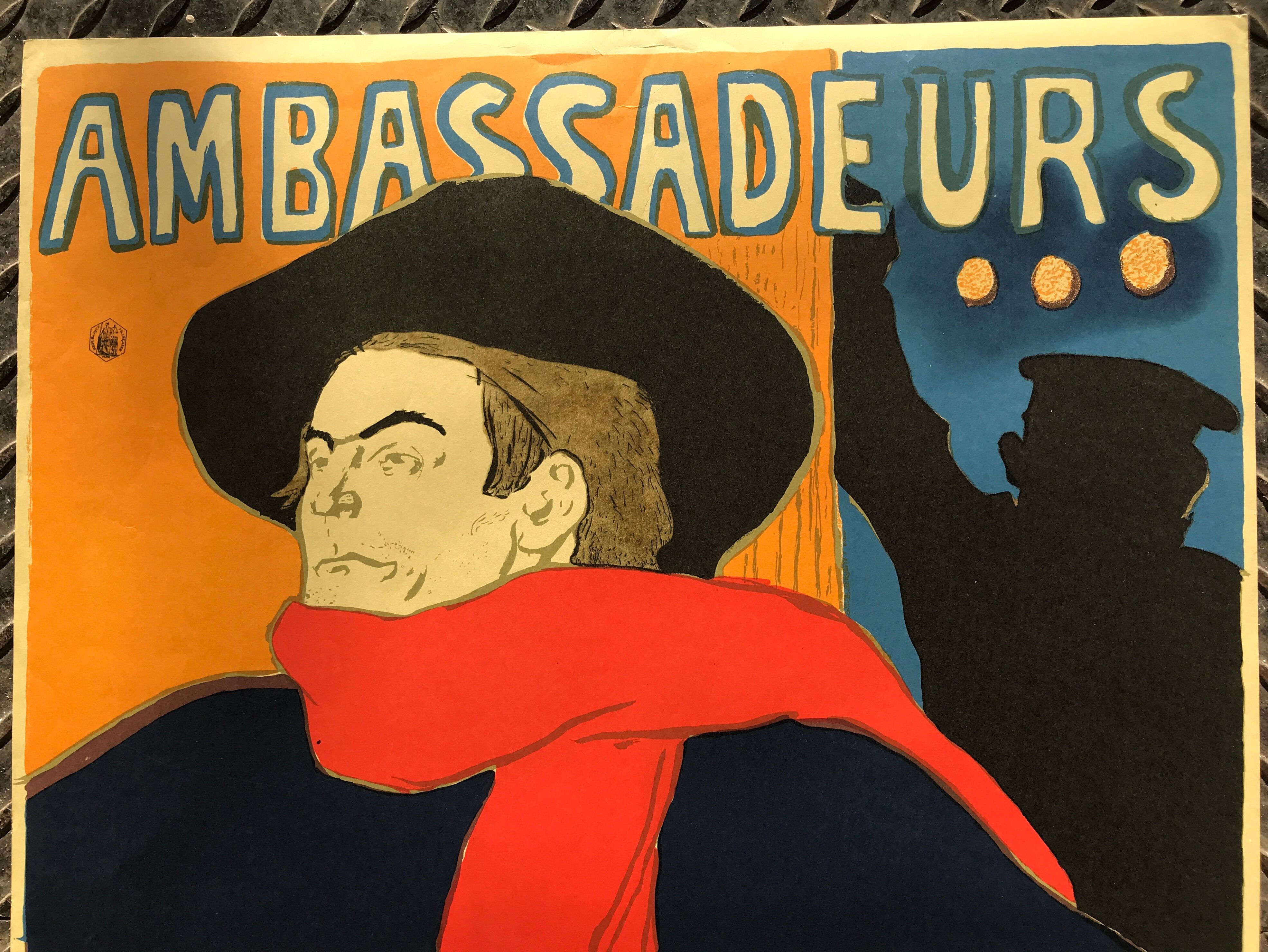 henri de Toulouse Lautrec ambassadors aristide bruant poster published in the 70s-80s