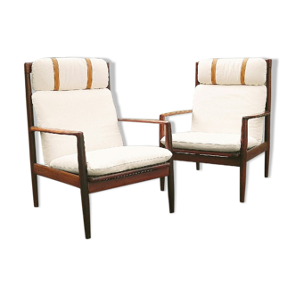Pair of armchairs by Grete Jalk, Glostrup Publishing, Denmark