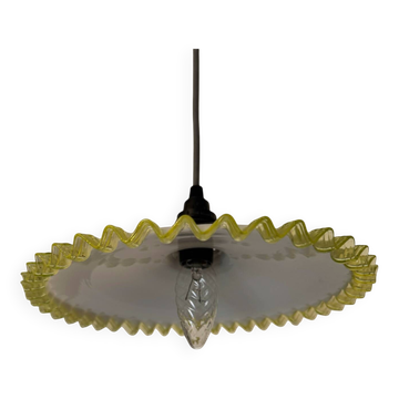 Antique uraline opaline pancake chandelier