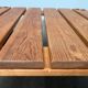 Table basse vintage en pin massif et plastique pour canapé d'extérieur, années 1970