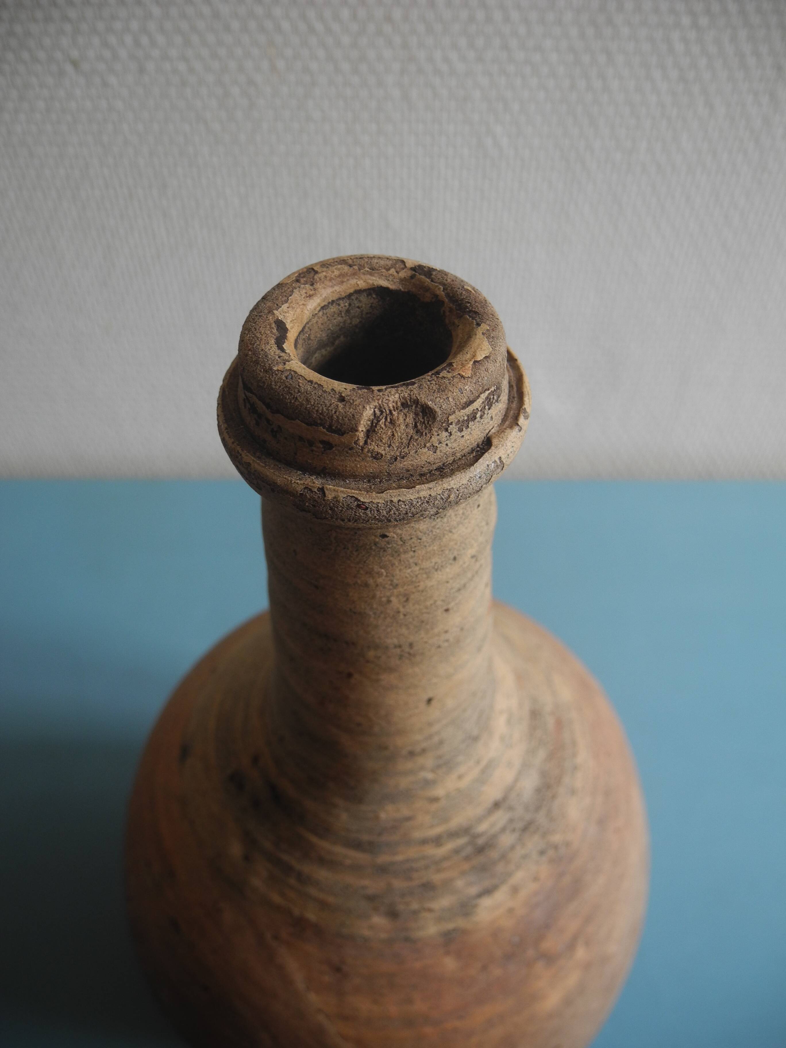 antique rustic decorative terracotta pottery bottle