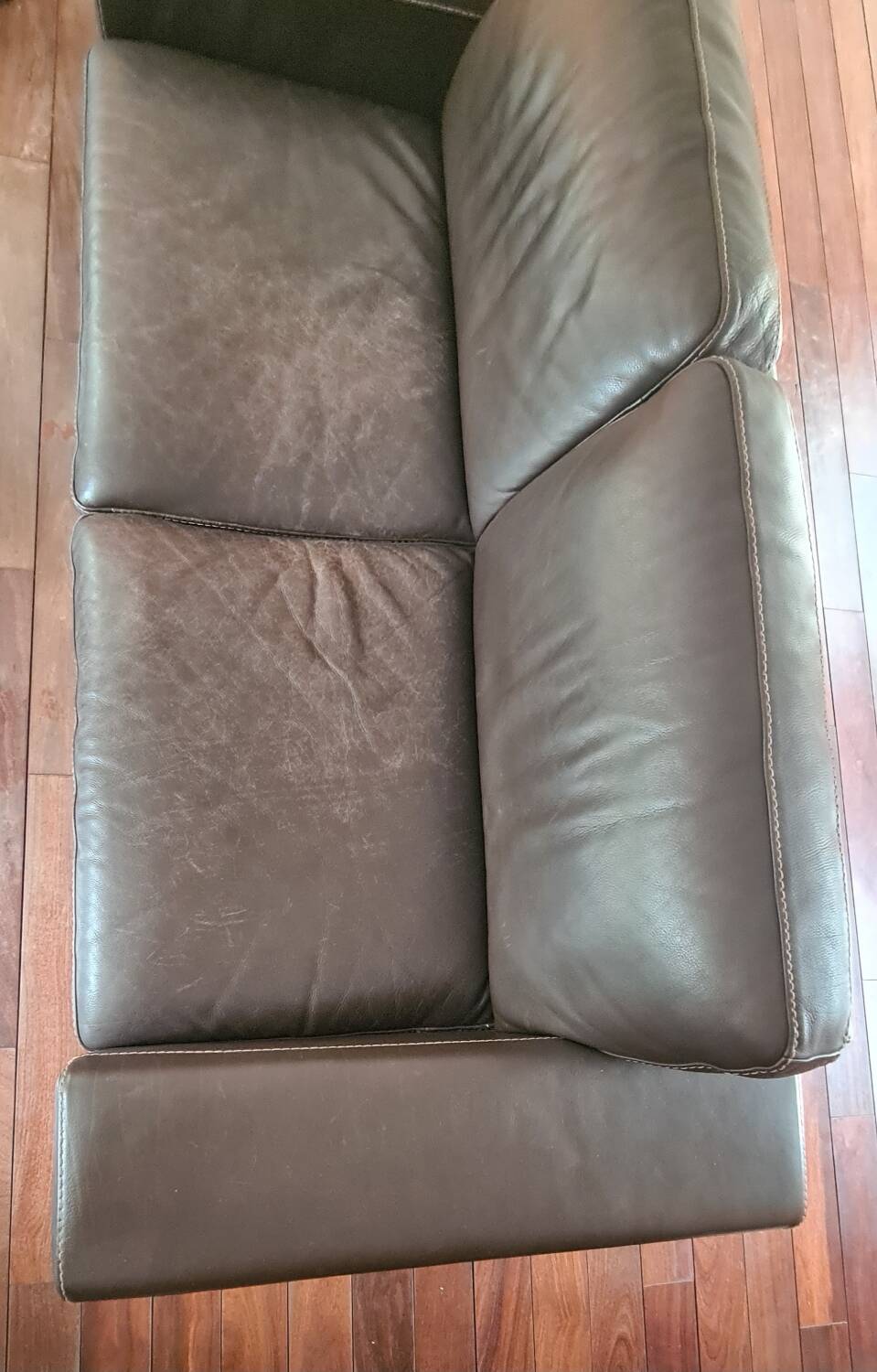 Natuzzi 3-seater sofa in full grain brown leather