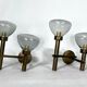 Pair of brass and glass sconces by Sciolari. Italian modern from 70s