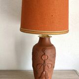 Terracotta lamp, 2 M fabric cable, jute lampshade