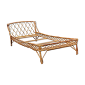 Rattan bed 1 place, 60s