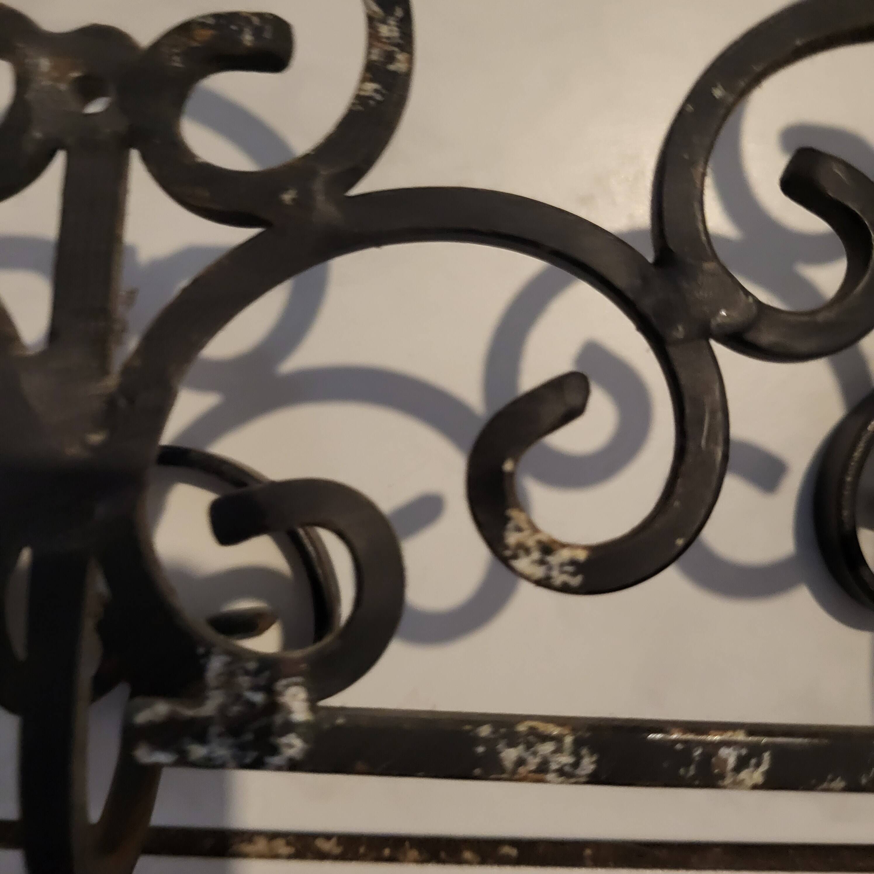 Decorative wrought iron wall hook