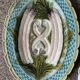 Asparagus service with 10 plates and a serving dish in earthenware.