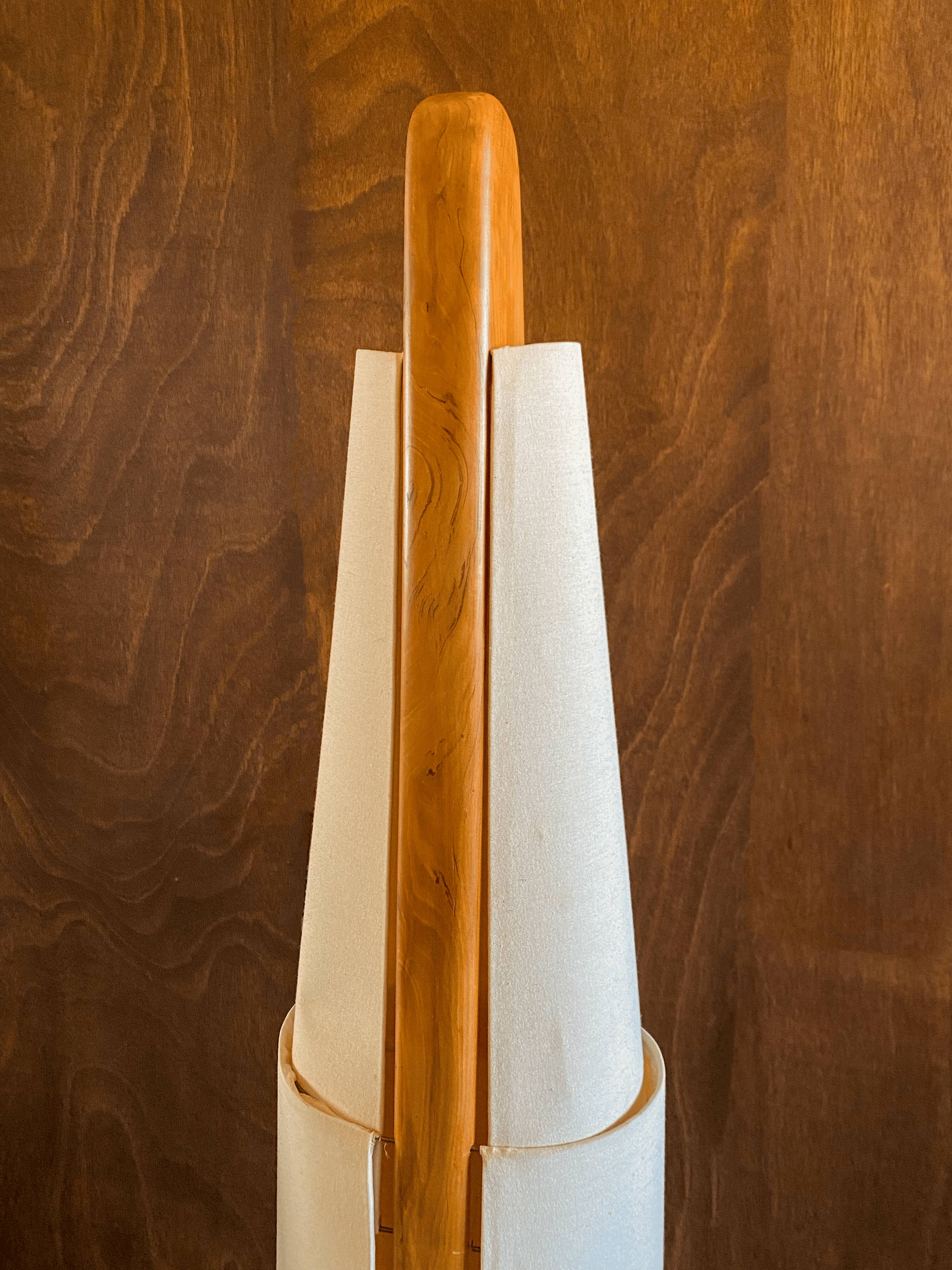 Vintage solid wood floor lamp