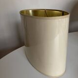 Oval lampshade hot water bottle lamp lacquered cardboard lined with gold 1970