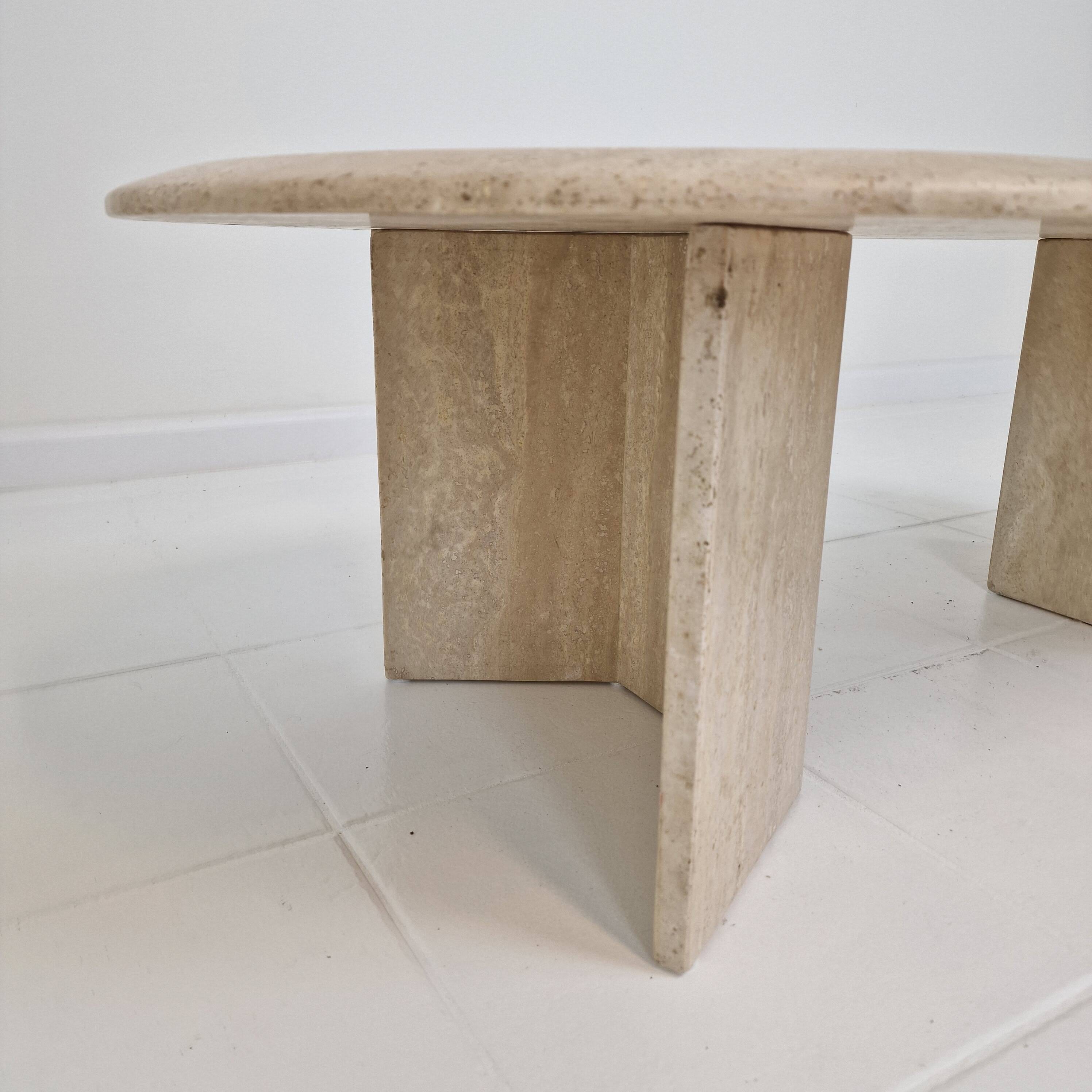 Travertine Coffee or Side Table, Italy 1980s
