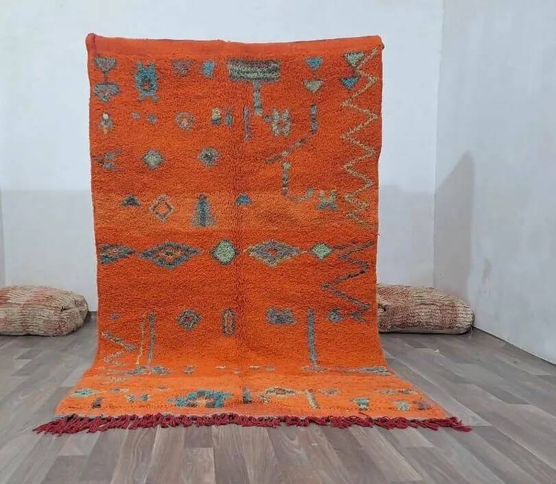 Handmade natural Berber rug 3x2 m