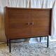 Modernist oak and metal sideboard - mid-20th century