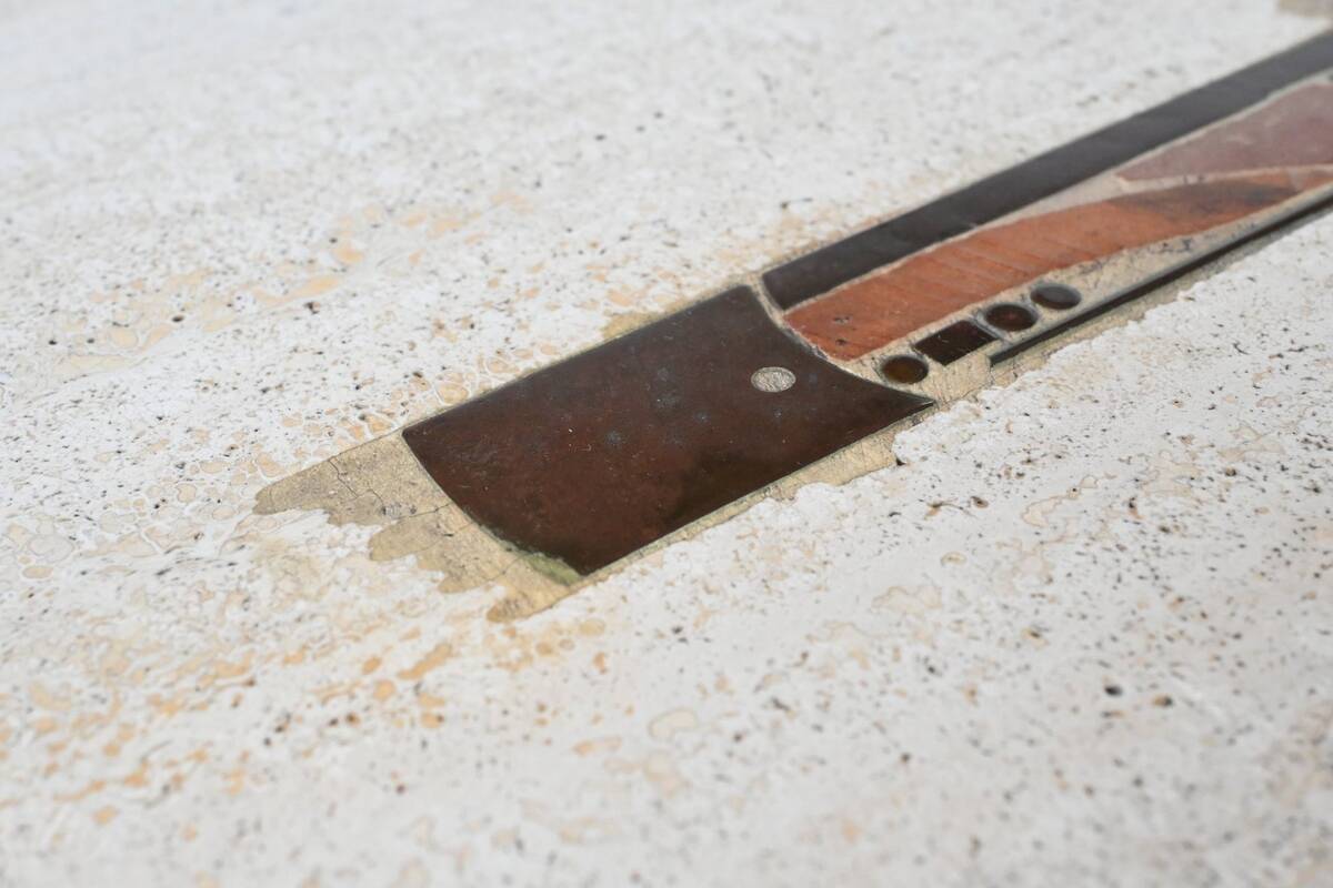 Paul Kingma artwork coffee table in travertine, The Netherlands, 1980