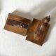 Pair of art deco wooden bookends birds