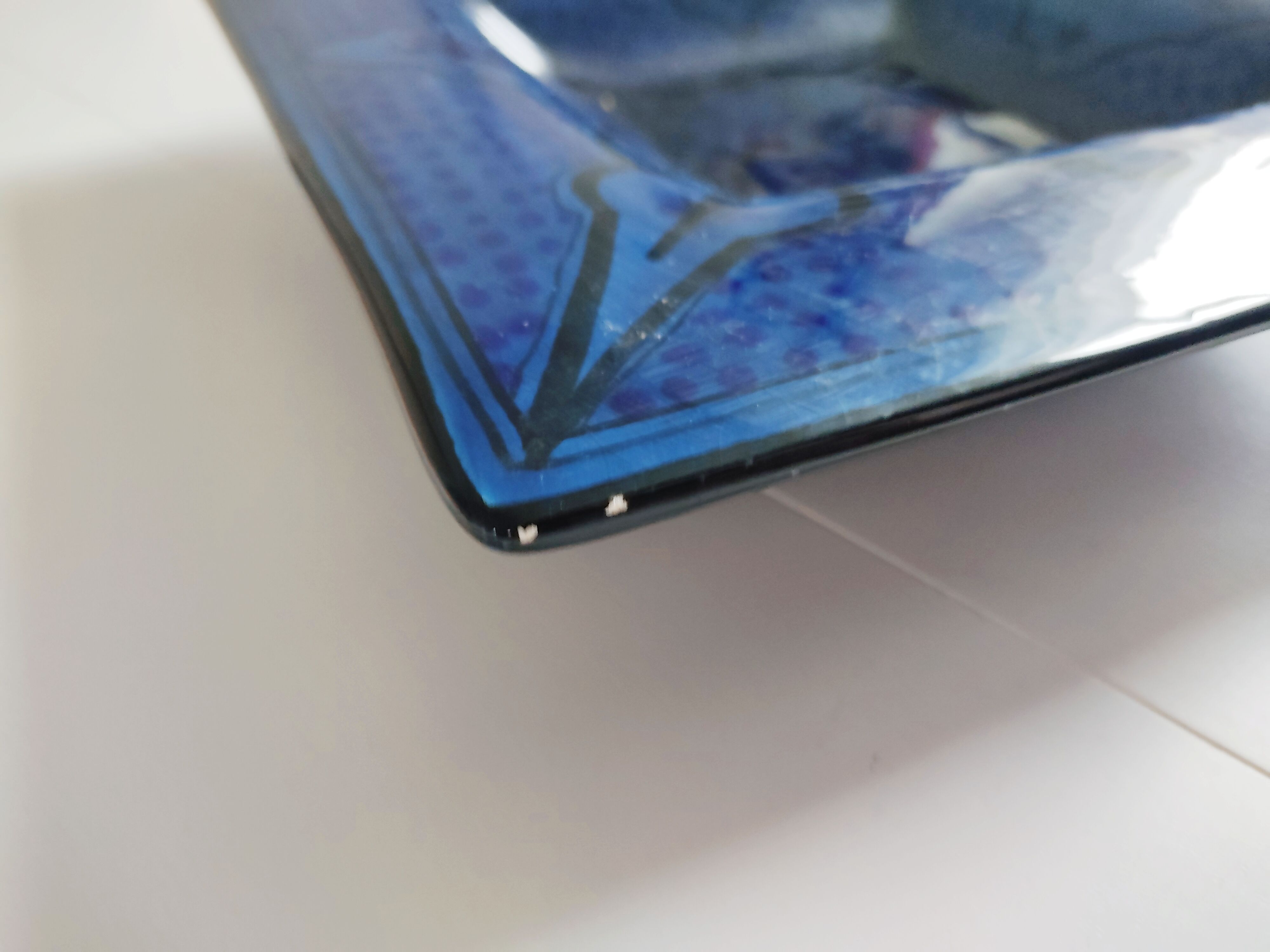 Empty square pocket oriental turkish ceramic