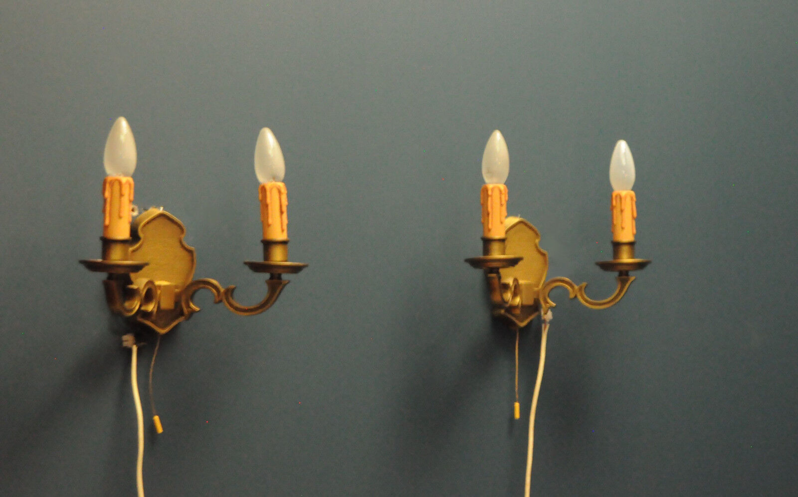 Pair of brass sconces