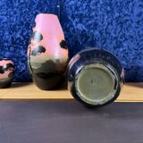 Vallauris Gabs: series of 6 ceramic vases from the Art Deco period around 1930, signed on the base