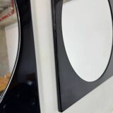 Miroir carré noir rare de style spatial italien par Colombini pour Kartell