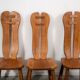 De Puydt brutalist dining chairs in solid oak. Circa 1970.