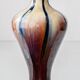 Belgian Art Deco Ceramic Table Lamps, Pair, Flambé Drip Glaze, New Silk Shades