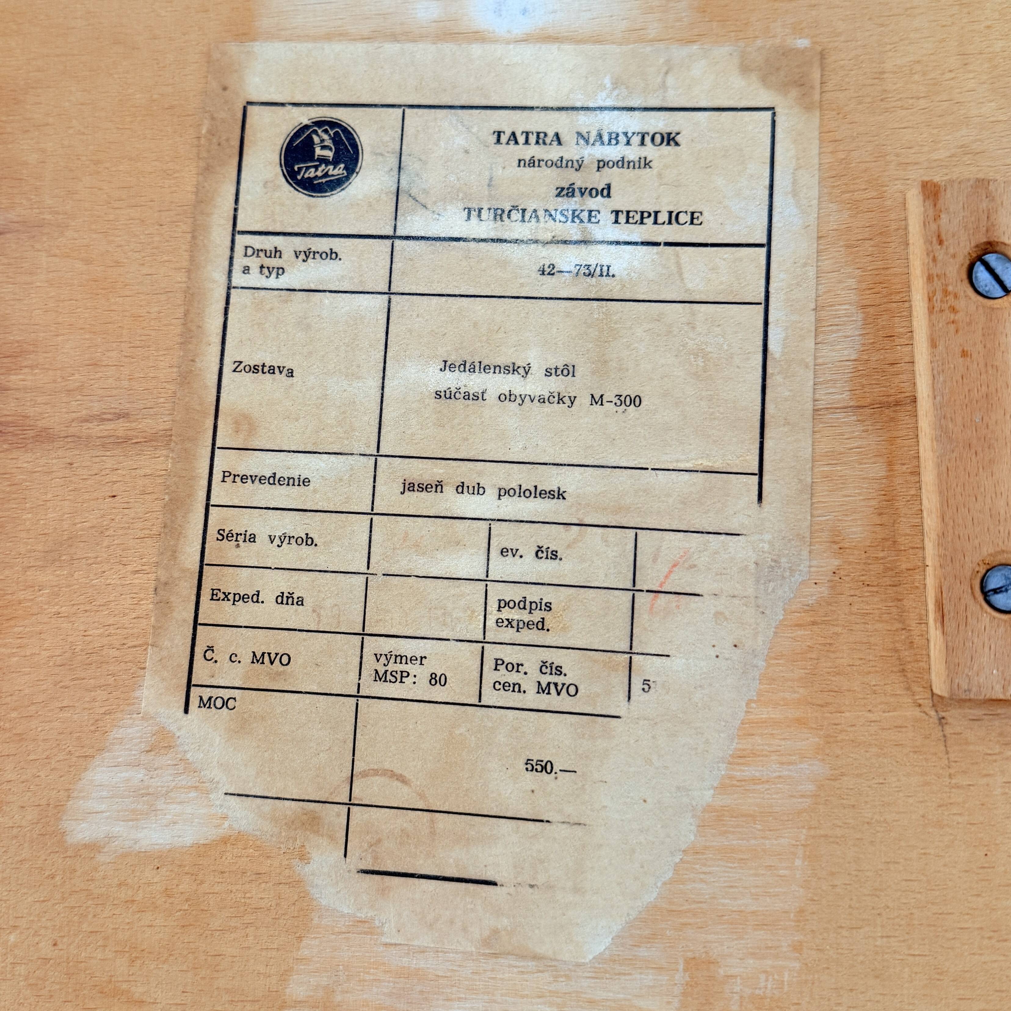 Vintage extendable oak table, František Jirák