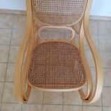 Wooden and cane rocking chair