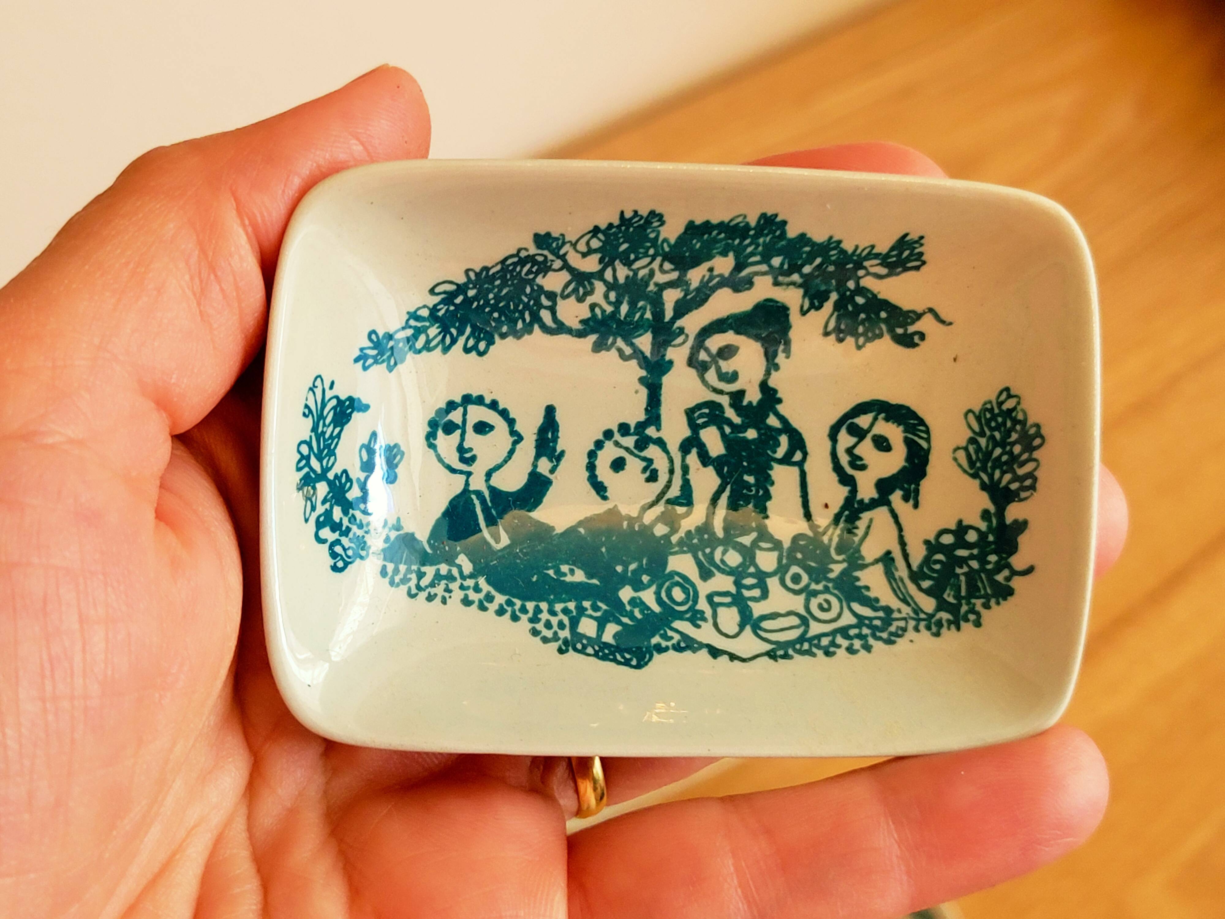 4 Coupelles Nymolle Art Faïence, Picnic In Denmark Bjorn Wiinblad