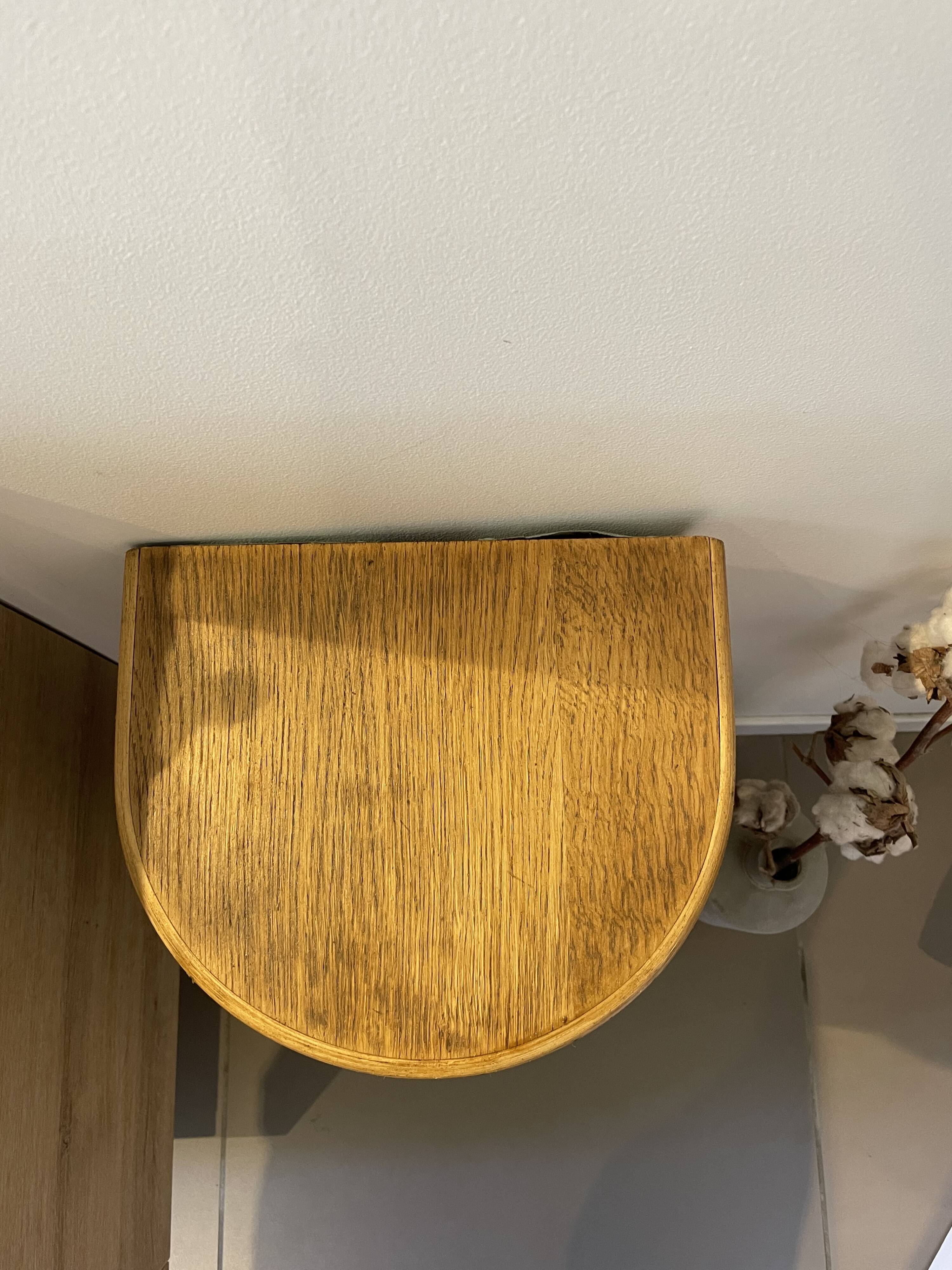 Wooden and cane storage basket with lid