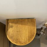 Wooden and cane storage basket with lid