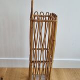 Vintage rattan bread hutch