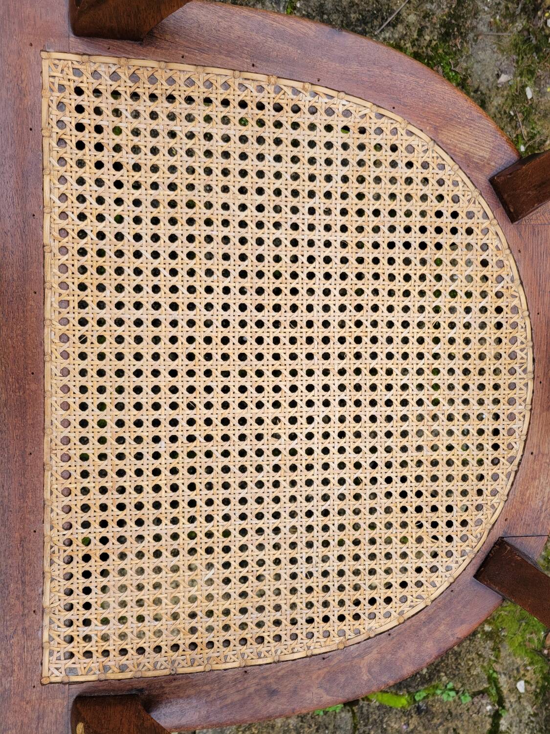 Wooden and cane office chair