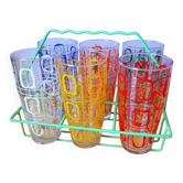 Lot De 6 Verres Sérigraphiés 1960