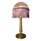 brass column lamp, worked brass from 1880 with cut glass dome, 45x22, superb