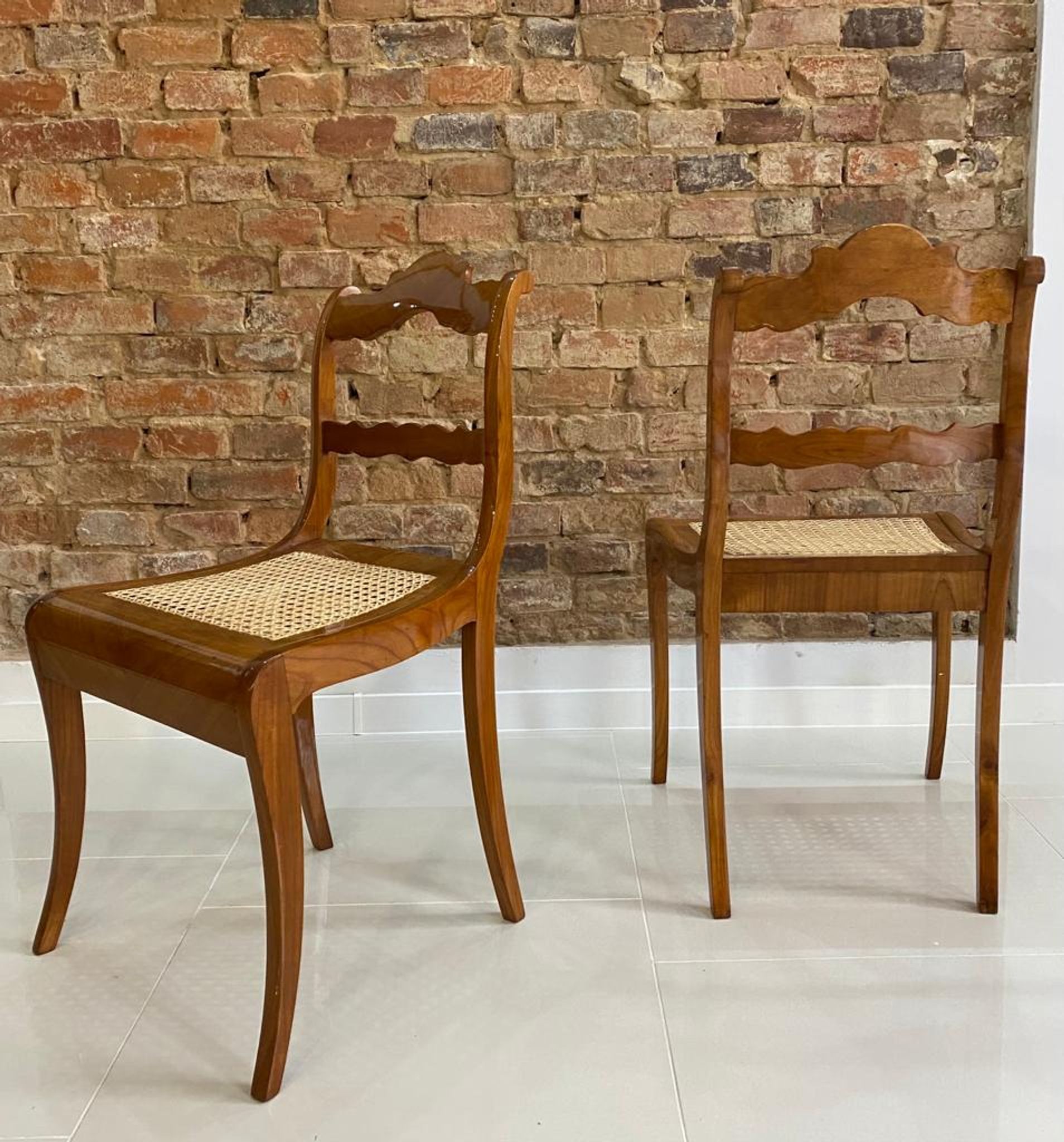 Ensemble de 2 chaises Biedermeier, Autriche, début du 19ème siècle