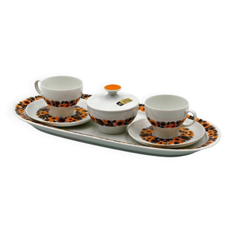 Service à café Thomas Rosenthal années 70 en porcelaine florale