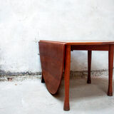 Oval cherry console table Model Babe by Vico Magistretti for De Padova Italia Year 1988