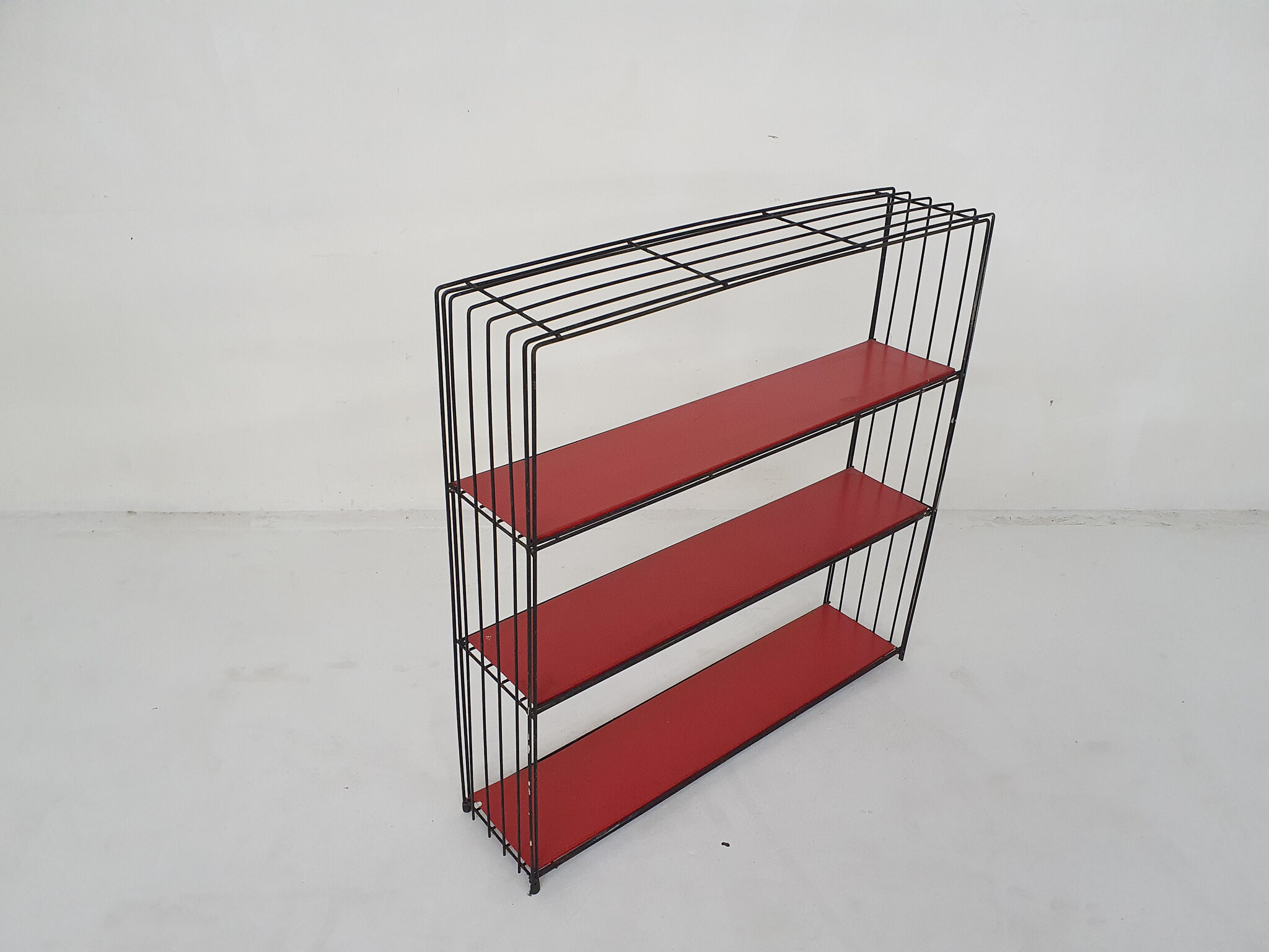 Black metal room divider or bookcase by Tjerk Reijenga for Pilastro, The Netherlands 1960's