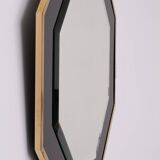 Octagonal Mirror frame in brass 1970s
