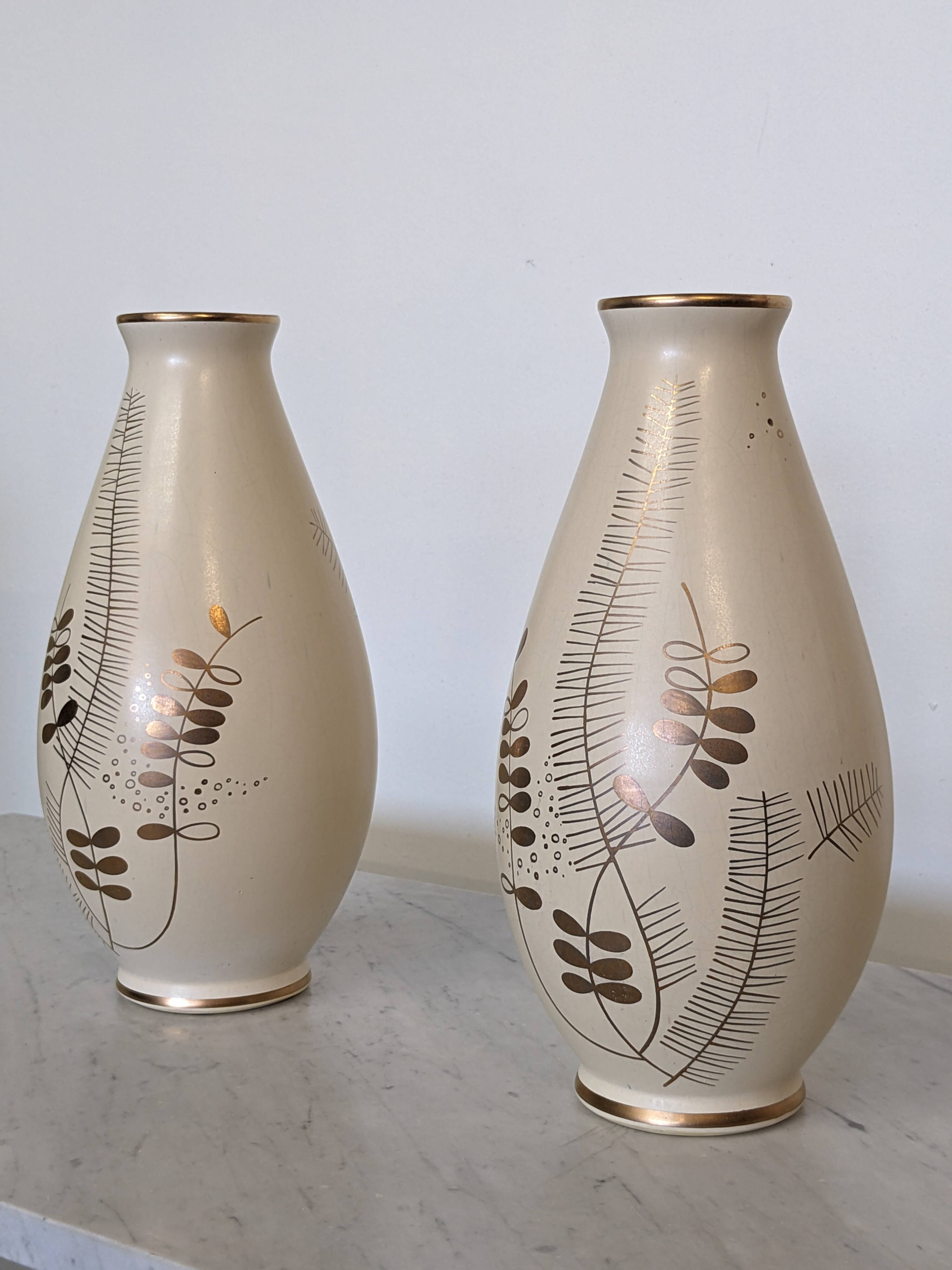 Pair of Art Deco vases from the Sainte-Radegonde factory, 1930s