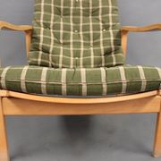 Pair of armchairs and a stool designed by Alf Svensson and manufactured by Källemo
