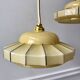 Pair of suspensions in opaline glass cream and silver border art deco 30s