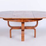 Walnut Art Deco Dining Table, Extendable, by Halabala, UP Závody, Czech, 1920s