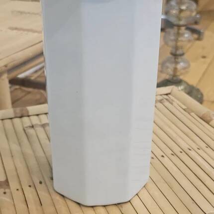 Large flared vintage faceted vase in white porcelain Royal KPM Bavaria