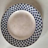 Set of 12 ironstone plates – Deep blue & red