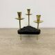 Mid century candle holder brass and lucite , 1970s