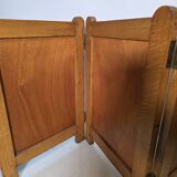 Old oak three-panel fire screen