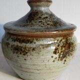 Duo of potter's pots covered in vintage glazed stoneware