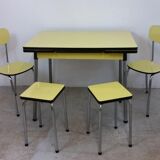 Table and chairs in formica yellow