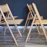 Chaises cannées vintages pliantes