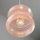 Vintage Italian Chrome and Pink Glass Pendant Lamp